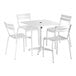 A Lancaster Table & Seating white table and chair set.