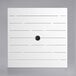 A white square Lancaster Table & Seating outdoor table with a black circle in the center.