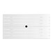 A white rectangular Lancaster Table & Seating outdoor table with a black umbrella hole.