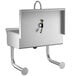 A stainless steel Regency hand sink with a hands-free sensor faucet.