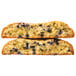 A close up of Rich's blueberry scone dough with blueberries inside.