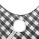 A white circle on a black and white checkered surface with an umbrella opening.