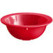 a red bowl with a white background