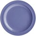 A purple Acopa Foundations melamine plate with a white rim.