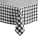 a black and white checkered tablecloth