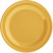 A yellow Acopa Foundations narrow rim melamine plate.