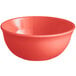 An Acopa orange melamine bowl on a white background.