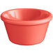 An Acopa Foundations orange smooth melamine ramekin.