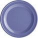 An Acopa Foundations purple melamine plate with a narrow rim.