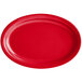 A red oval platter.