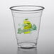 a clear plastic cup with a lemon logo on it