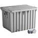 A gray plastic Endura grease trap with pipes and a lid.