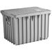 a grey plastic container with a lid