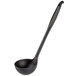 a close-up of a black ladle