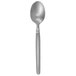 A Walco Fieldstone stainless steel demitasse spoon with a white background.