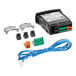 An Avantco Carel IJ controller for a Z series refrigerator, a black electronic device with a white label, blue wire, and connectors.