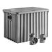 A grey rectangular Endura grease trap with 3 pipes and a hose.