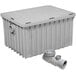 A gray plastic Endura grease trap with a drain pipe.