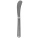 A close-up of a Walco stainless steel butter spreader with a fieldstone finish.
