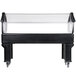 A black Carlisle portable salad bar with a clear plastic top.