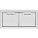 Stainless steel Crown Verity built-in horizontal access doors with two drawers.