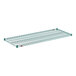 A rectangular green wire shelf designed for storage, measuring 24 inches by 60 inches.