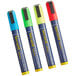 A group of American Metalcraft chalk markers in blue, green, yellow, and white tubes.