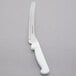 A Dexter-Russell Basics bread and sandwich knife with a white handle.