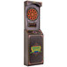 An Arachnid CricketPro dart board in a black and red arcade style cabinet.