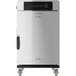 A large stainless steel Alto-Shaam Cook and Hold Smoker Oven with wheels.