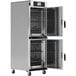 An Alto-Shaam cook and hold smoker oven with two doors open.