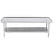 An Advance Tabco stainless steel equipment stand with an undershelf.