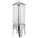 A clear plastic cylinder with a silver lid and chrome accents.