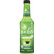 A green bottle of Rose's Sour Apple Martini Mix with a black cap and label.