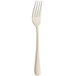 An Amefa stainless steel dessert fork with a white handle.