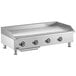 A large stainless steel APW Wyott countertop griddle.