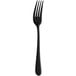 An Amefa Austin black stainless steel table fork with a white background.
