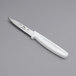 A Choice paring knife with a white plastic handle.