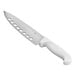 A Choice 8" vegetable knife with a white handle.
