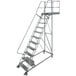 A Ballymore heavy-duty steel ladder with wheels.