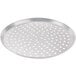 An American Metalcraft silver round metal pizza pan with holes.