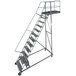 a metal ladder with metal bars