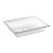 A Carlisle clear plastic food pan.