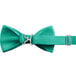 A teal poly-satin bow tie with adjustable metal buckle.