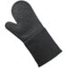 A black Mercer silicone oven mitt.