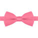 A close-up of a Henry Segal hot pink poly-satin bow tie with an adjustable band.