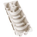 A white molded fiber tray with four compartments.