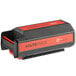 A black and red Hoover HVRPWR 40V 6AH battery.