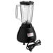 A black Galaxy commercial bar blender with a cord and two polycarbonate containers.