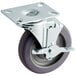 a metal wheel with a rubber tire
